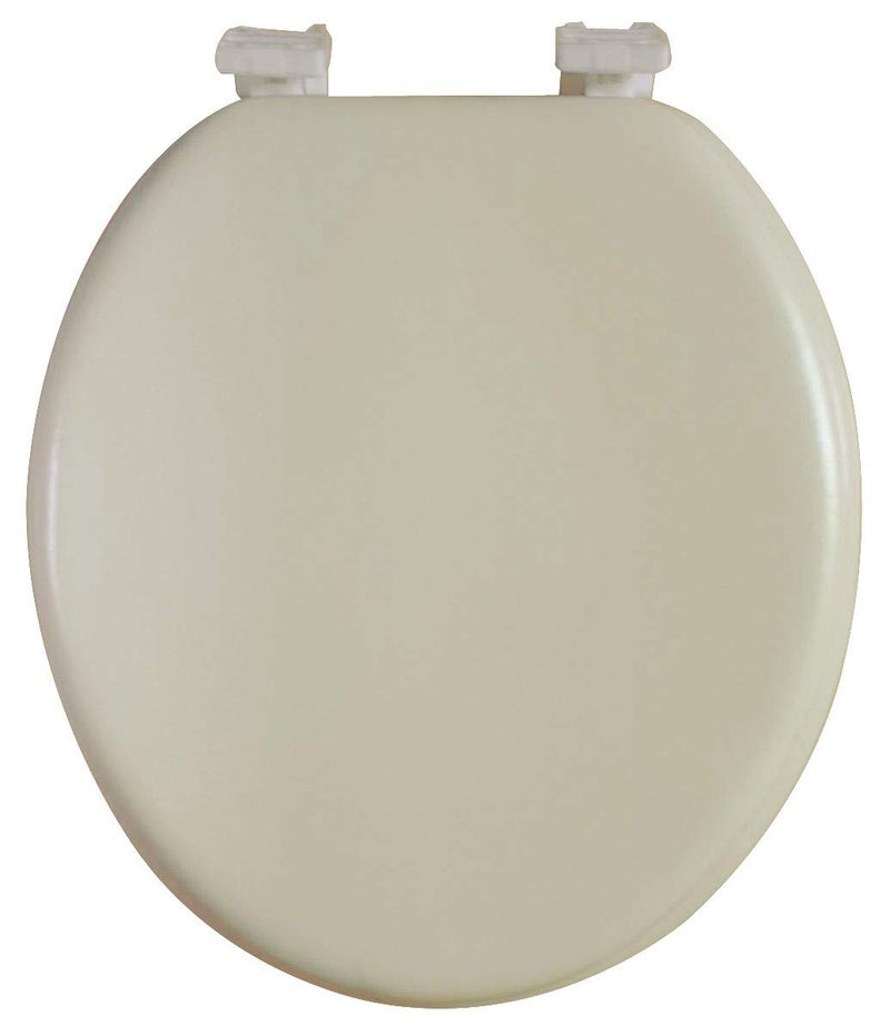 J&V Textiles Soft Round Toilet Seat With Easy Clean & Change Hinge, Padded (Beige)* - Image 1